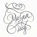 Maya Lucy Mila name in cursive writing  tattoo design idea