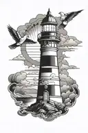 lighthouse tattoo design idea