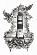 lighthouse tattoo design idea