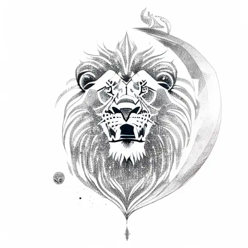 wakeboard lion tattoo design idea