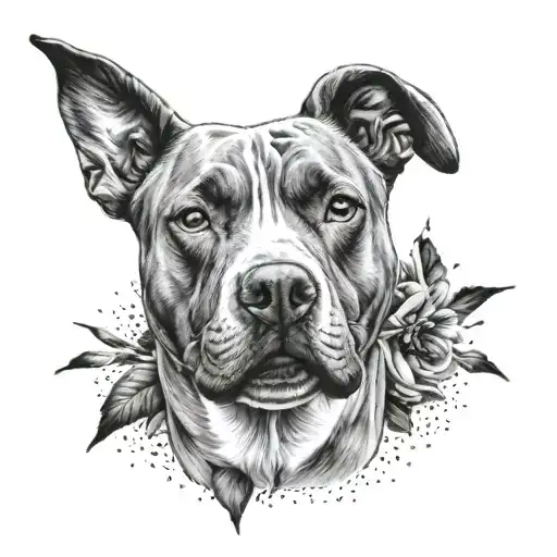 Pitbull face tattoo design idea
