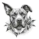 Pitbull face tattoo design idea