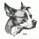 Pitbull face tattoo design idea