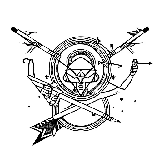 Sagittarius archer shooting an MMA glove arrow tattoo design idea