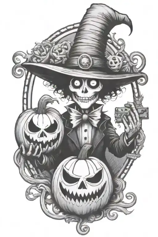 Tim Burton trick or treat  tattoo design idea