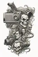 scary movie theme tattoo design idea