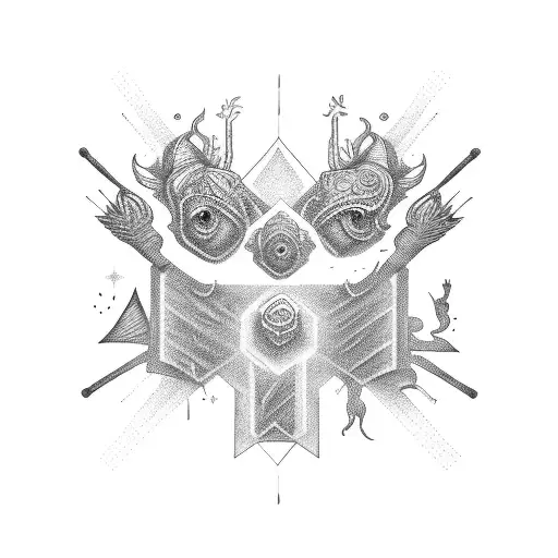 family of mom, dad firstborn sister, big brother, smaller sister and small brother  tattoo design idea