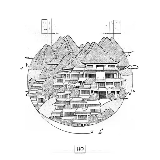 ha giang loop - vietnam tattoo design idea