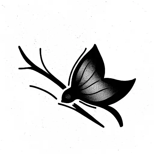 Cardinal and blue butterfly tattoo design idea
