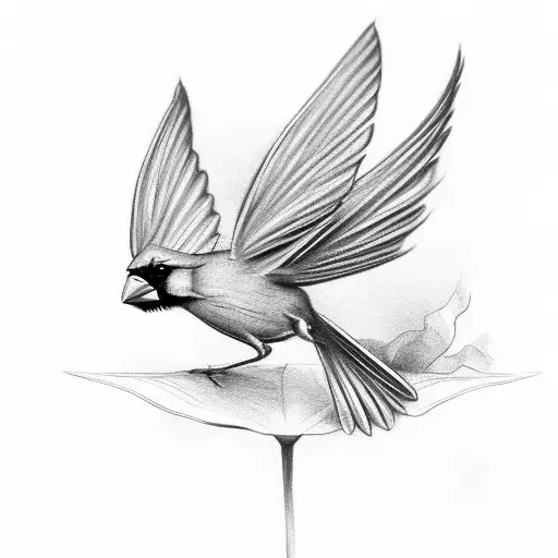 Cardinal and blue butterfly tattoo design idea