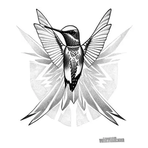 Hummingbird Huitzilopochtli tattoo design idea