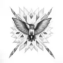 Hummingbird Huitzilopochtli tattoo design idea
