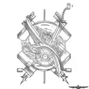 An intricate sketch of a roller coaster in motion tattoo design idea