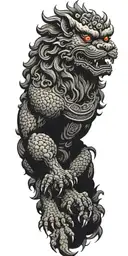 foo dog tattoo design idea
