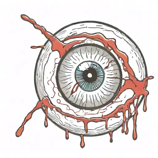eyeball with blood dripping tattoo design idea