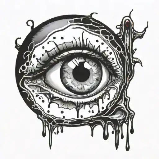 eyeball with blood dripping tattoo design idea