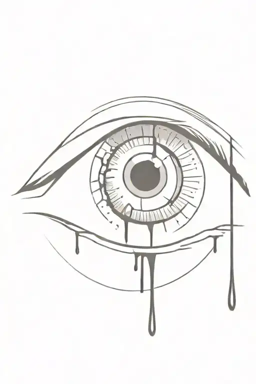 eyeball with blood dripping tattoo design idea