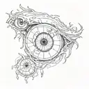 eyeball with vessels tattoo design idea