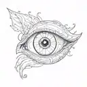 eyeball with vessels tattoo design idea