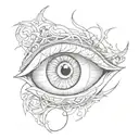 eyeball with vessels tattoo design idea