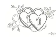 heart padlock tattoo design idea