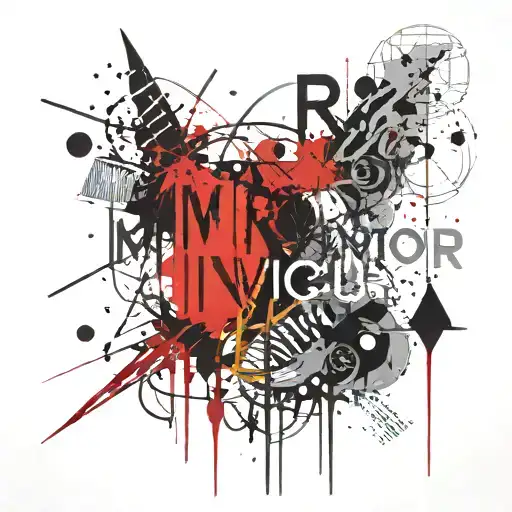 morior Invictus text tattoo design idea