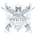 morior Invictus text tattoo design idea