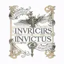 morior Invictus text tattoo design idea