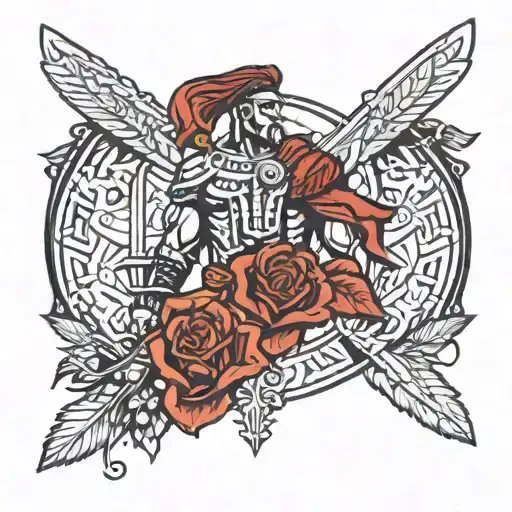 gladiator and strength honor tattoo design idea