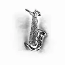 saxophone tattoo design idea
