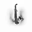 saxophone tattoo design idea