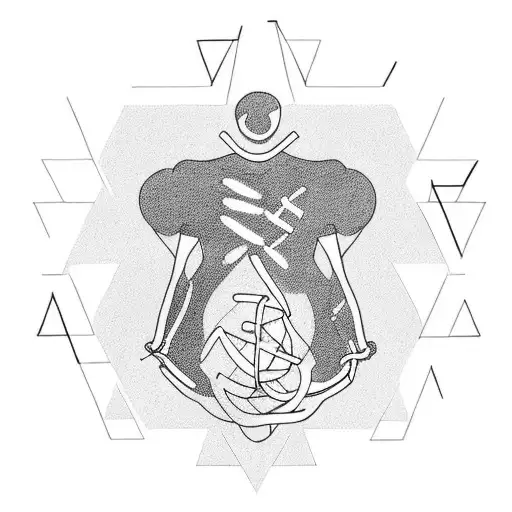 A minimalist tattoo of a successful doctor surrounded by friends and loved ones tattoo design idea