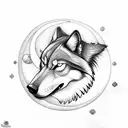 Wolf with moon from treasure planet tattoo design idea