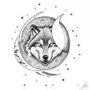 Wolf with moon from treasure planet tattoo design idea