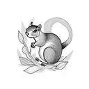 squirrel in willow tree tattoo design idea