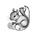squirrel in willow tree tattoo design idea