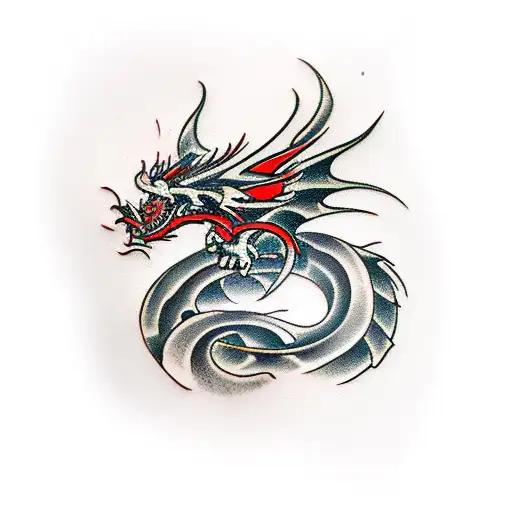 red-eyes black dragon tattoo design idea