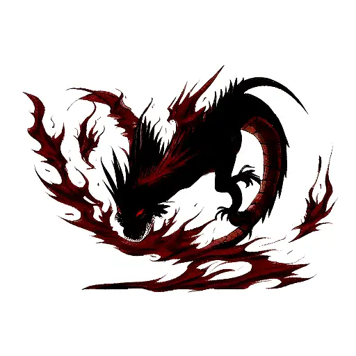 red-eyes black dragon tattoo design idea