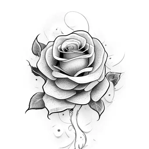 Vase with dried roses tattoo design idea
