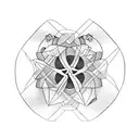 dad and two children tattoo design idea