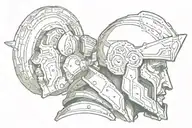 ares side profile with fading edges  tattoo design idea