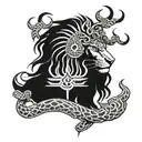 Lord Shiva half with Trishul merging and a lion eagle and snake tattoo design idea