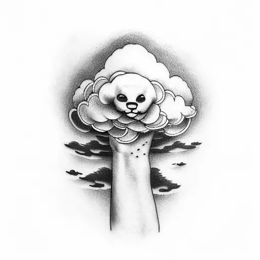 clouds on forearm tattoo design idea