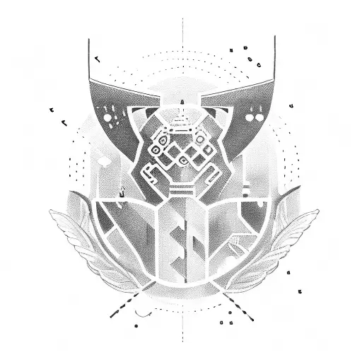 A brave fighter in binary code tattoo design idea