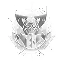 A brave fighter in binary code tattoo design idea