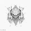 A brave fighter in binary code tattoo design idea