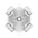 A medal with binary code patterns tattoo design idea