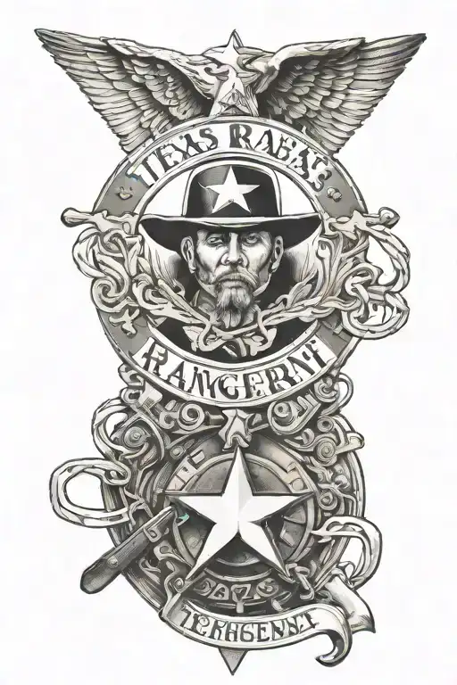 texas ranger regiment tattoo design idea