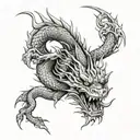 eastern dragon  tattoo design idea