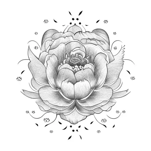 Peony tattoo design idea
